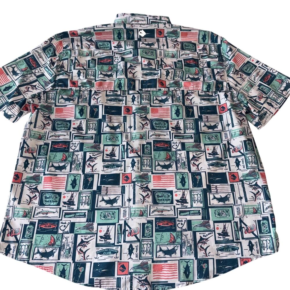 Ocean Coast Men's XL Fishing Button Up Shirt All Over Nautica Print‎ - Picture 8 of 10